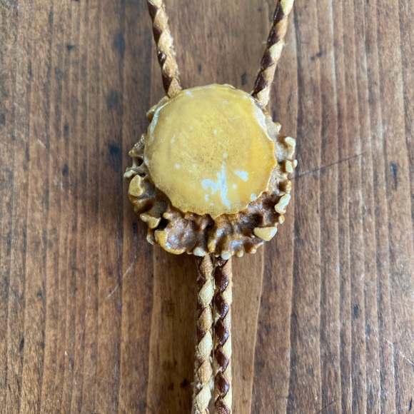 Elk horn vintage woven leather Bolo Tie - Picture 6 of 13